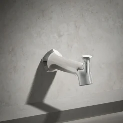 Wall-mount bath spout with Straight design and diverter
