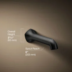 Wall-mount bath spout with Straight design, 8