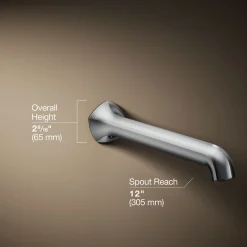 Wall-mount bath spout with Straight design, 12