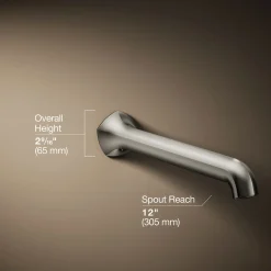 Wall-mount bath spout with Straight design, 12