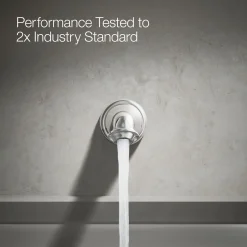 Wall-mount bath spout with turned design