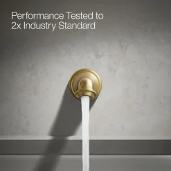 Wall-mount bath spout with turned design