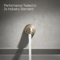 Wall-mount bath spout with turned design