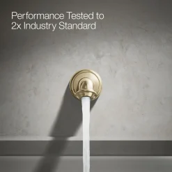 Wall-mount bath spout with turned design
