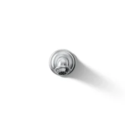 Wall-mount bath spout with turned design