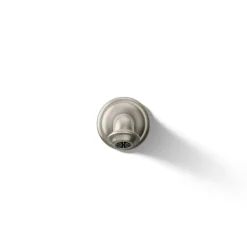 Wall-mount bath spout with turned design