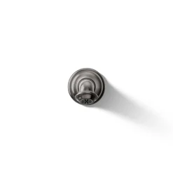 Wall-mount bath spout with turned design