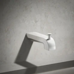 Wall-mount diverter bath spout