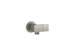 Wall-mount handshower holder with supply elbow and check valve