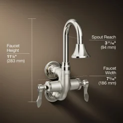 Wall-mount lavatory faucet, 1.2 gpm