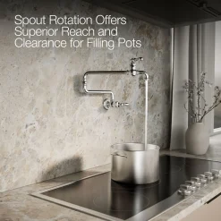 Wall-mount pot filler