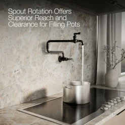 Wall-mount pot filler