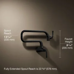 Wall-mount pot filler
