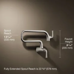 Wall-mount pot filler