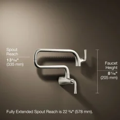 Wall-mount pot filler