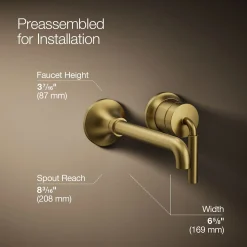 Wall-mount single-handle bathroom sink faucet, 1.2 gpm