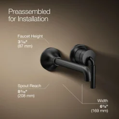 Wall-mount single-handle bathroom sink faucet, 1.2 gpm