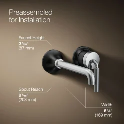Wall-mount single-handle bathroom sink faucet, 1.2 gpm