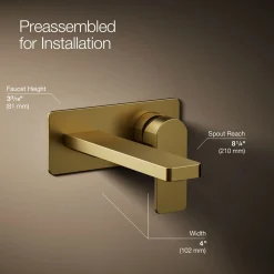 Wall-mount single-handle bathroom sink faucet, 1.2 gpm