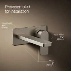 Wall-mount single-handle bathroom sink faucet, 1.2 gpm