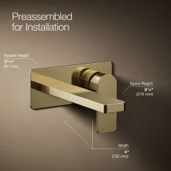 Wall-mount single-handle bathroom sink faucet, 1.2 gpm