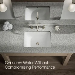 Widespread bathroom sink faucet, 0.5 gpm