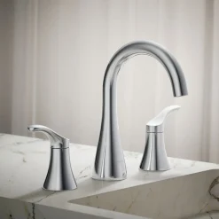Widespread bathroom sink faucet, 0.5 gpm