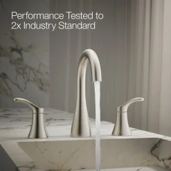 Widespread bathroom sink faucet, 0.5 gpm