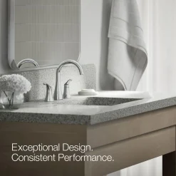 Widespread bathroom sink faucet, 0.5 gpm