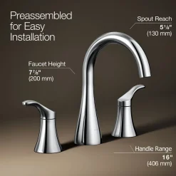 Widespread bathroom sink faucet, 1.2 gpm