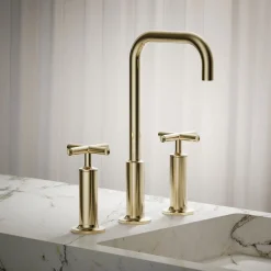 Widespread bathroom sink faucet with Cross handles, 1.2 gpm