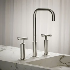 Widespread bathroom sink faucet with Cross handles, 1.2 gpm