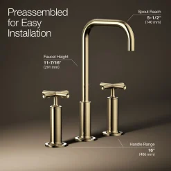 Widespread bathroom sink faucet with Cross handles, 1.2 gpm
