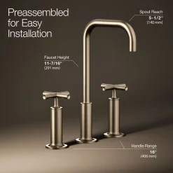 Widespread bathroom sink faucet with Cross handles, 1.2 gpm