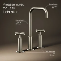 Widespread bathroom sink faucet with Cross handles, 1.2 gpm