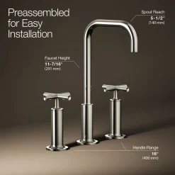 Widespread bathroom sink faucet with Cross handles, 1.2 gpm
