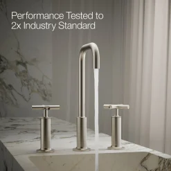 Widespread bathroom sink faucet with Cross handles, 1.2 gpm