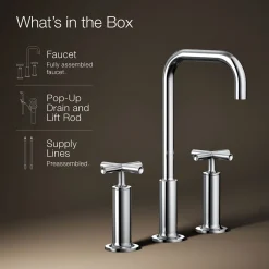 Widespread bathroom sink faucet with Cross handles, 1.2 gpm