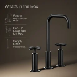 Widespread bathroom sink faucet with Cross handles, 1.2 gpm