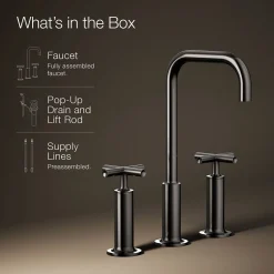Widespread bathroom sink faucet with Cross handles, 1.2 gpm
