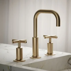 Widespread bathroom sink faucet with Cross handles, 1.2 gpm