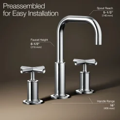 Widespread bathroom sink faucet with Cross handles, 1.2 gpm