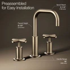 Widespread bathroom sink faucet with Cross handles, 1.2 gpm