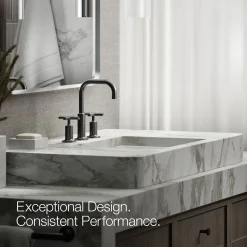 Widespread bathroom sink faucet with Cross handles, 1.2 gpm