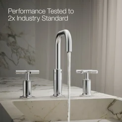 Widespread bathroom sink faucet with Cross handles, 1.2 gpm