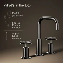 Widespread bathroom sink faucet with Cross handles, 1.2 gpm