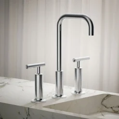 Widespread bathroom sink faucet with Lever handles, 1.2 gpm