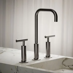 Widespread bathroom sink faucet with Lever handles, 1.2 gpm