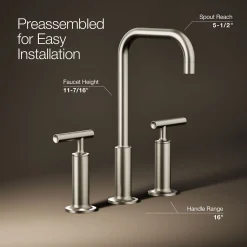 Widespread bathroom sink faucet with Lever handles, 1.2 gpm