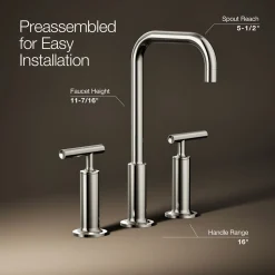 Widespread bathroom sink faucet with Lever handles, 1.2 gpm